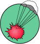 Illustration of parachute signal flare