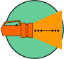 Image of electric distress light with the international SOS distress signal drawn underneath it, consisting of three dots, three dashes, and three dots.